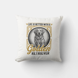 Coussin Chemise pour amateur de chien Retriever doré gravu