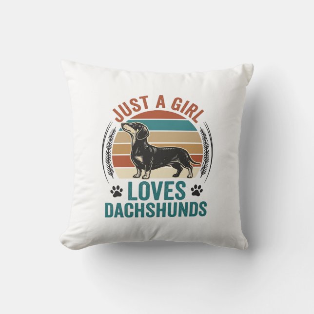 Coussin Chemise pour amateur de teckel Graphique de chien  (Recto)