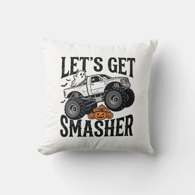 Coussin Chemise Rétro Écrasante de Camion Monstre d'Hallow (Recto)