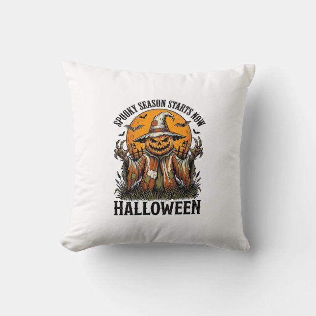 Coussin Chemise sorcière citrouille épouvantail Halloween  (Recto)