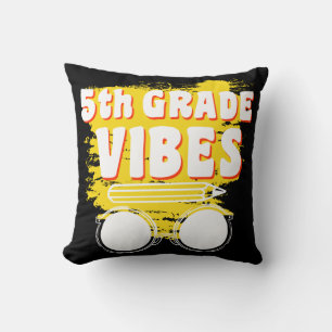 Coussin Chemise Vibe de retour à l'école 5e année Premier 