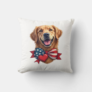 Coussin Chemise Vintage Amant Retriever Doré Patriotique