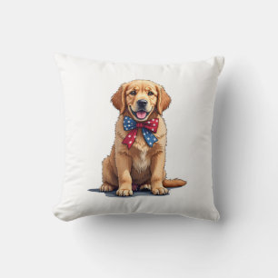Coussin Chemise Vintage de chiot Golden Retriever Patrioti