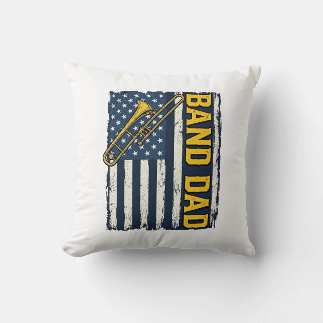 Coussin Chemise vintage drapeau américain trombone papa gr (Recto)