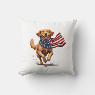 Coussin Chemise vintage gravée Freedom Golden Retriever