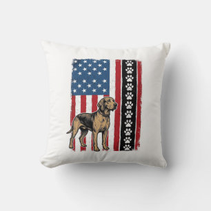 Coussin Chemise vintage patriotique empreinte de patte de