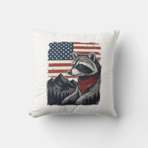 Coussin Chemise vintage patriotique Raccoon Mountain Flag