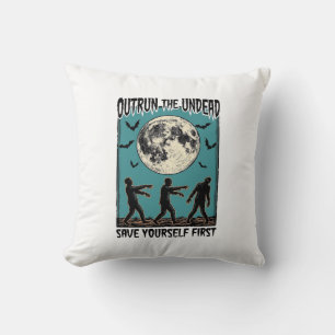 Coussin Chemise Zombie Chase Vintage Évasion Graphique des