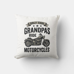 Coussin Chemises de grand-pères cool qui roulent en moto