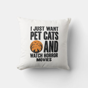 Coussin Chemises Halloween Vintage Films d'Horreur Chats d
