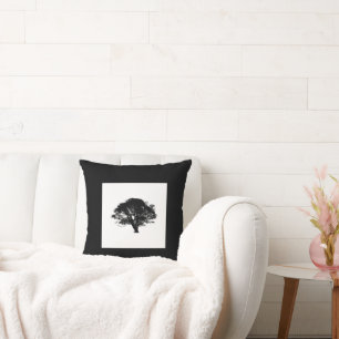 Coussin Chêne noir gothique Silhouette Art Dessin