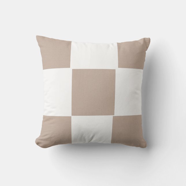 Coussin Chèque Beige Tan (Recto)