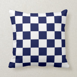 Coussin Chèques bleu et blanc de la Marine