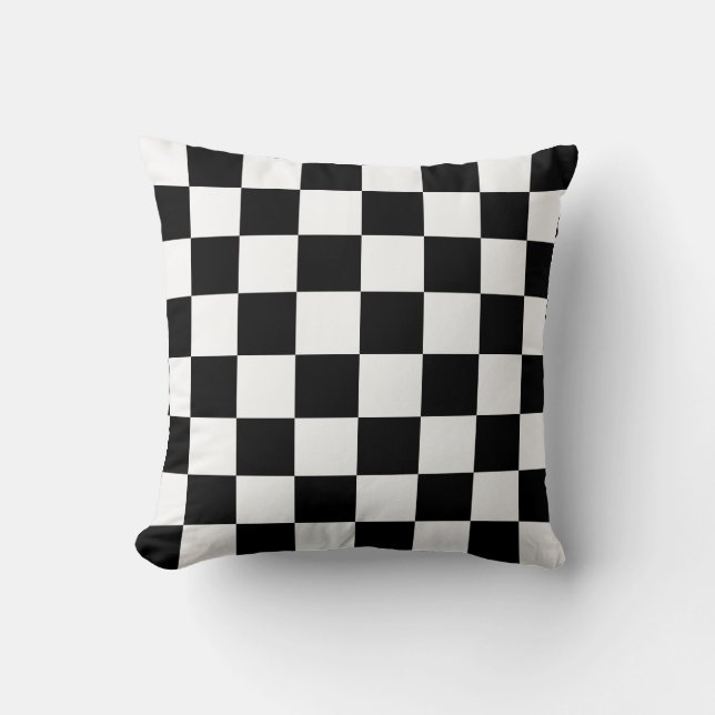 Coussin Chèques en noir et blanc (Recto)