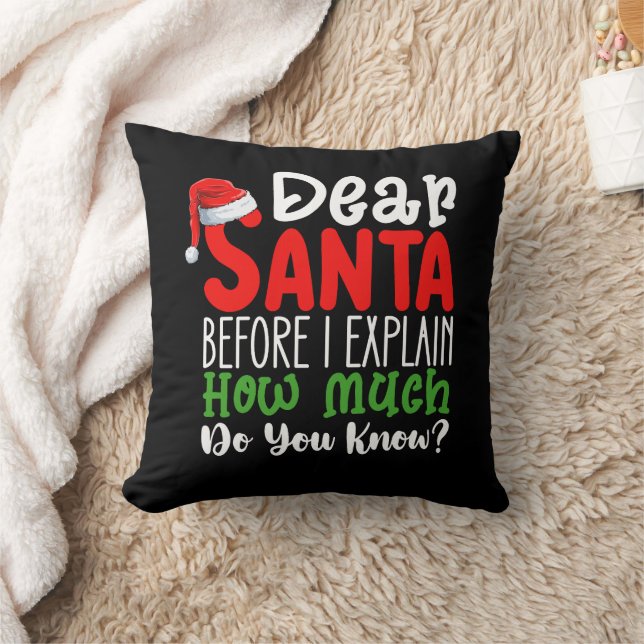 Coussin Cher Père Noël avant que je n'explique combien sav (Couverture)