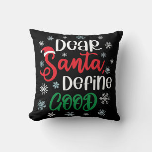 Coussin Cher Père Noël Définir bon Noël drôle
