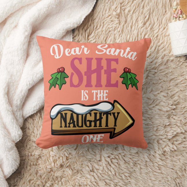 Coussin Cher Père Noël, Elle Est La Marrante Matcheuse (Couverture)