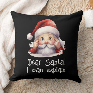 Coussin Cher Père Noël, Je Peux Expliquer Funny Black