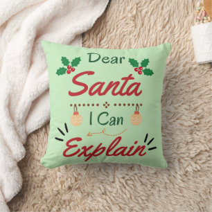 Coussin Cher Père Noël, je peux vous expliquer