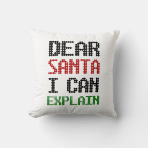 Coussin Cher Père Noël, je peux vous expliquer Christmas N