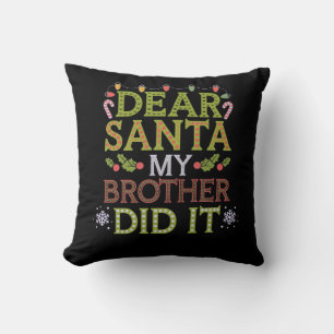 Coussin Cher Père Noël, Mon Frère L'A Fait Drôle Noël