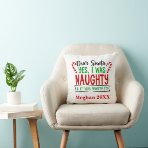 Coussin Cher Père Noël Oui J'Étais Naughty Drôle Humour No
