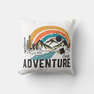 Coussin Chercher l'aventure Camping de montagne