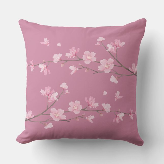 Coussin Cherry Blossom - Arrière - plan transparent (Recto)