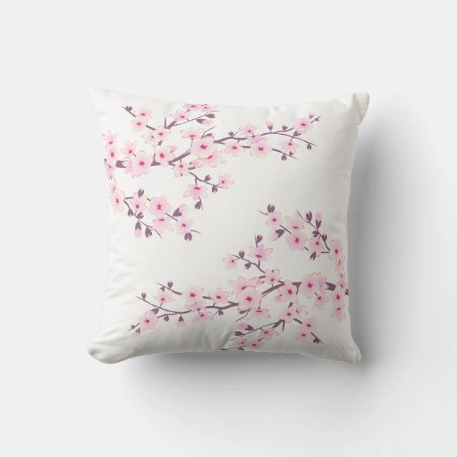 Coussin Cherry Blossom Baby Pink Coquette Aesthetic (Recto)