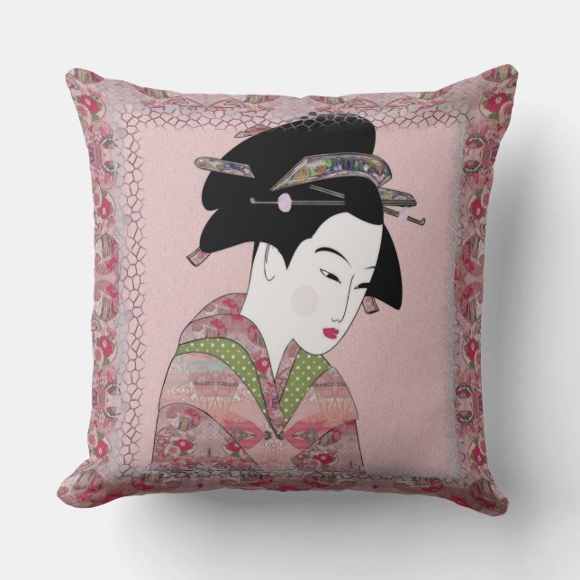 Coussin Cherry Blossom Geisha (Recto)