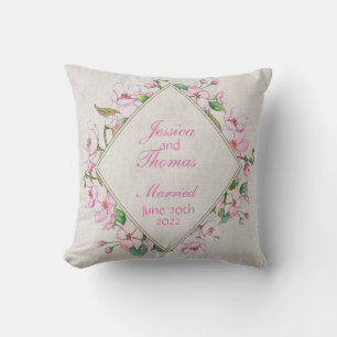 Coussin Cherry Blossom Mariage commémoratif