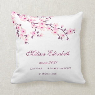 Coussin Cherry Blossom rose blanc bébé statistiques de nai