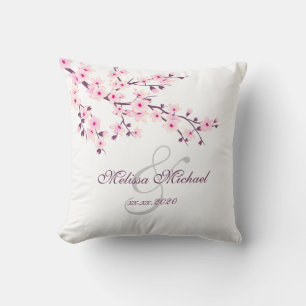 Coussin Cherry Blossom Rose Blanc Nouveaux mariés