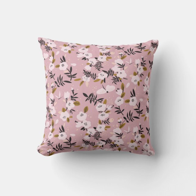 Coussin Cherry Blossom Rose : Printemps tendre (Recto)