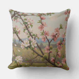 Coussin Cherry Blossom Serenity - Botanical Pillow Art