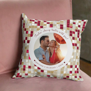 Coussin Cherry Coded Valentine's Day Photo personnalisée