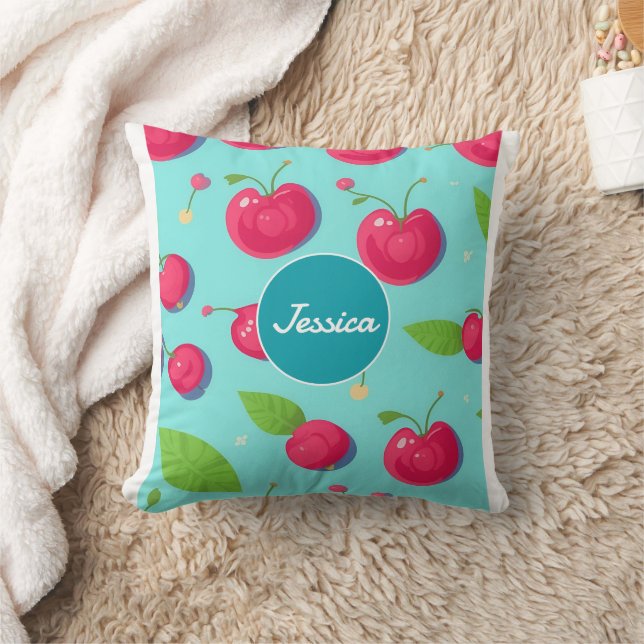 Coussin Cherry Pastel Colorful Motif personnalisé (Couverture)