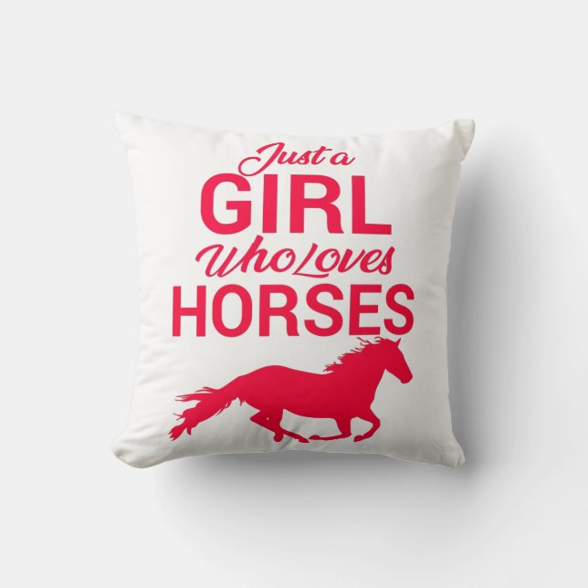 Coussin Cherry Red Juste Une Fille Qui Aime Les Chevaux (Recto)