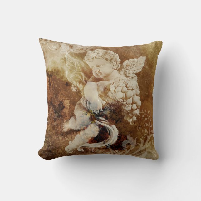 Coussin Cherub avec panier (Recto)
