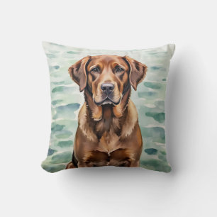 Coussin Chesapeake Bay Retriever Aquarelle Art à Vagues