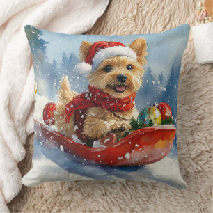 Coussin Chesapeake Bay Terrier Dog dans Sledge Noël