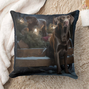Coussin Chesapeake Bay Terrier Snowside Noël