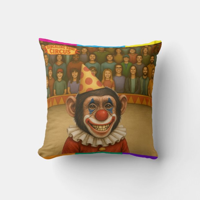 Coussin Chester le clown chimpanzé (Recto)