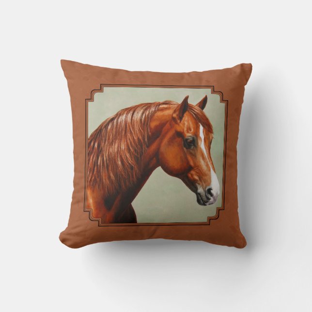 Coussin Chestnut Morgan Horse Rousty Rouge (Recto)