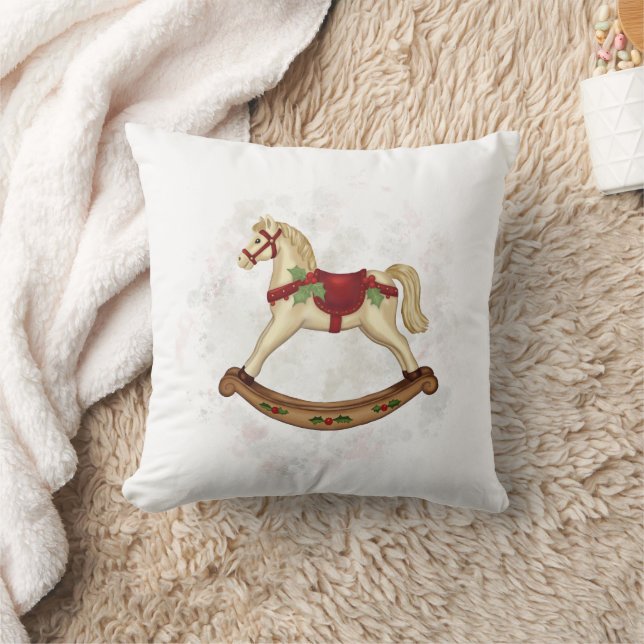 Coussin Cheval à Bascule de Noël Vintage (Couverture)