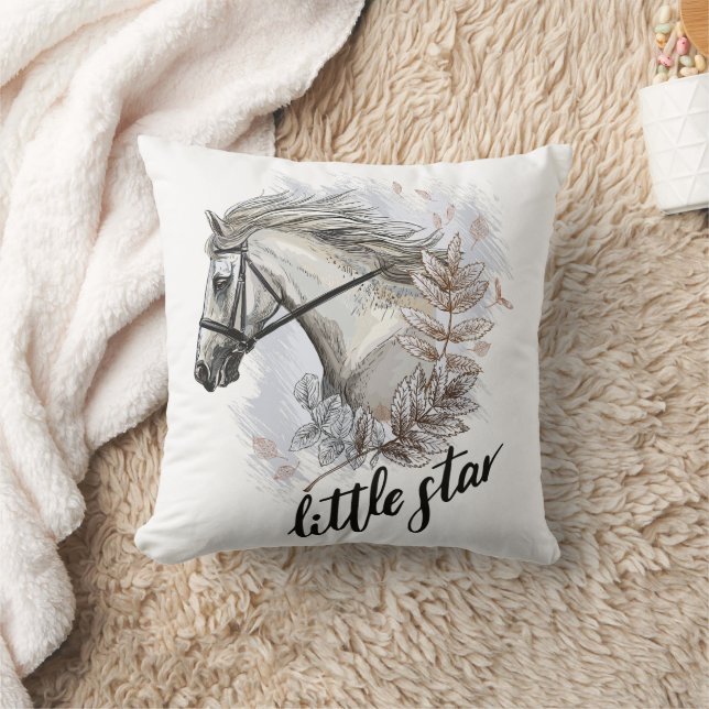 Coussin Cheval à main avec T-shirt plante (Couverture)