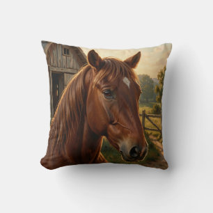 Coussin Cheval Alezan Heure Dorée Grange