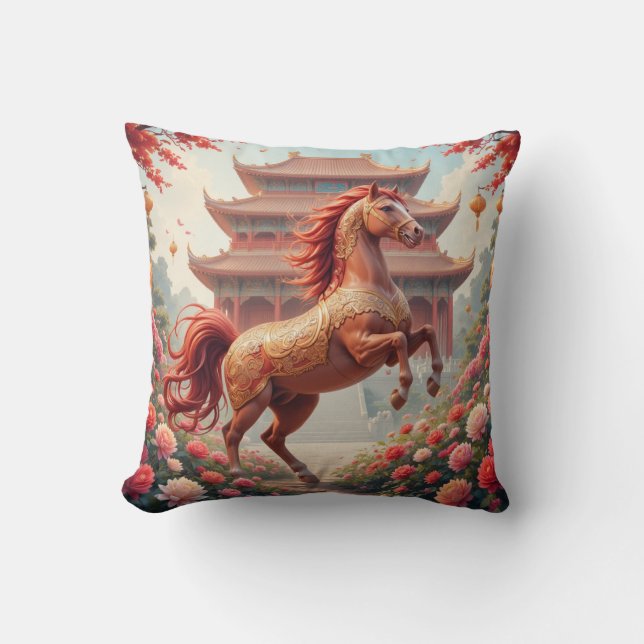 Coussin Cheval année de Chine  (Recto)