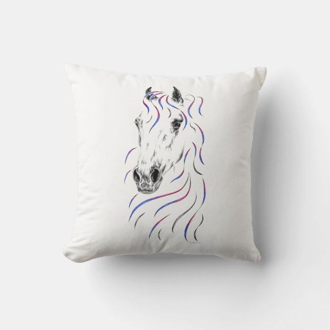 Coussin Cheval arabe élégant (Recto)