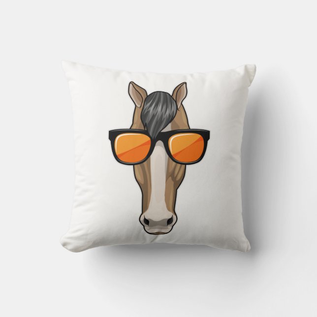 Coussin Cheval avec lunettes de soleil (Recto)